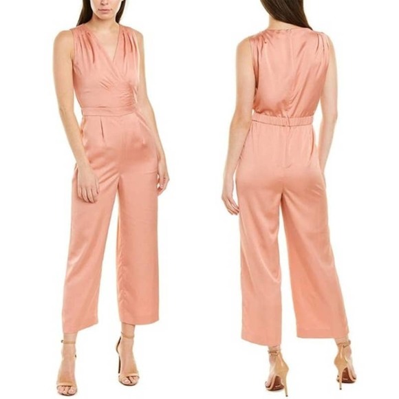 J.Crew Mercantile women's Satin Gloucester Back Crepe Jumpsuit Light Pink - Picture 2 of 7